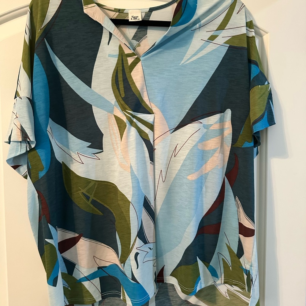 Sew In Love Multicolor Abstract Button Down Shirt